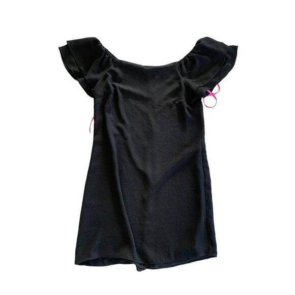 Betsey Johnson Black Zipper Size 10 Cold Shoulder Midi Dress - Picture 1 of 5